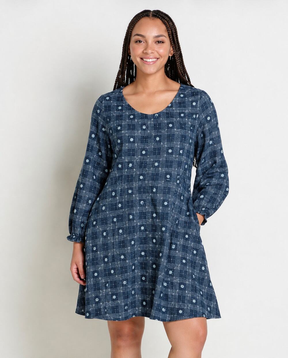 Toad & Co. Maple Button Front Long Sleeve Dress Size Small